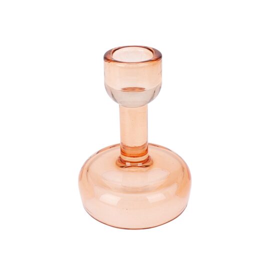 H&S stikla svečturis d7x10cm, oranžs