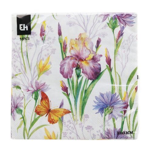 EXCELLENT HOUSEWARE salvetes 16gab, 33x33cm, īrisa zieds