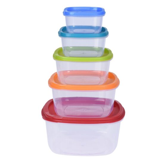EXCELLENT HOUSEWARE plastmasas uzglabāšanas kastīšu komplekts 5gab