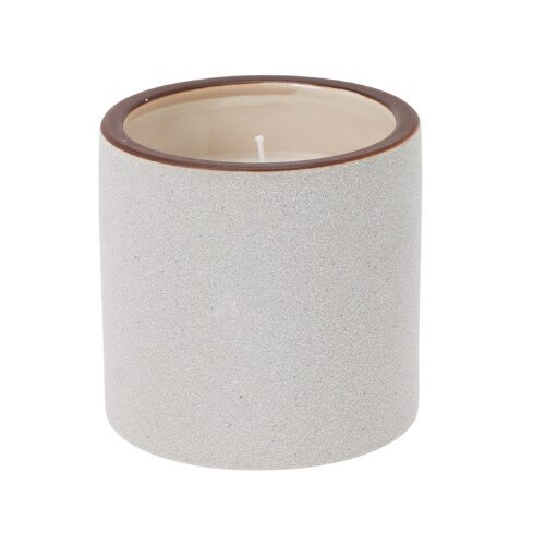 Citronella aromāta svece keramikas traukā 12x10cm, 30h, pelēka