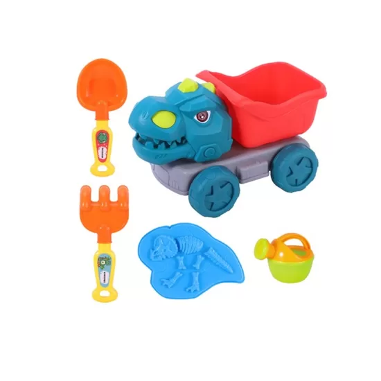 Smilšu rotaļlietu komplekts 5gab, zili-sarkans