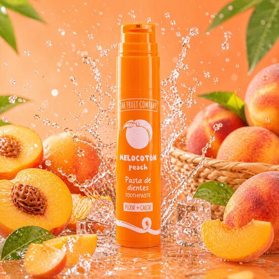 THE FRUIT COMPANY zobu pasta ar fluorīdu un kalciju PEACHES, 60g