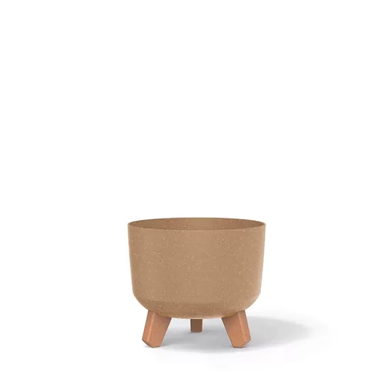 GRACIA ECO WOOD pārstrādātas plastmasas un koksnes puķu pods, ārtelpu un iekštelpu, d20/h17cm