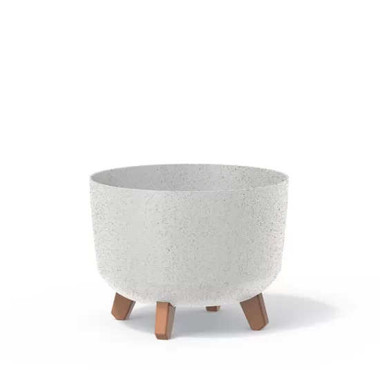 GRACIA ECO WOOD pārstrādātas plastmasas un koksnes puķu pods, ārtelpu un iekštelpu, d24/h19cm