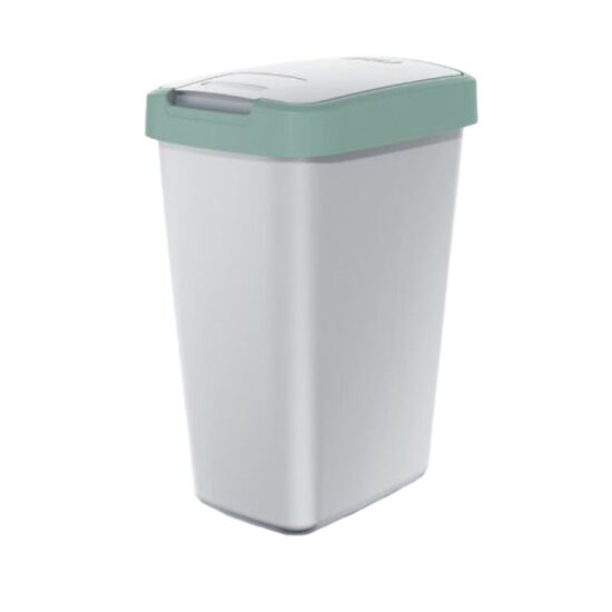 KEDEN COMPACTA plastmasas atkritumu tvertne 12L, balta+zaļš vāks