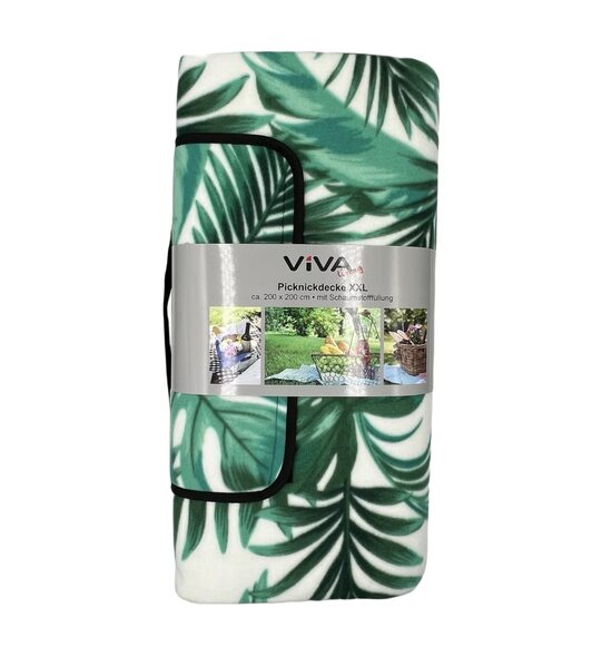 VIVA HOME piknika pleds 200x200cm, zaļš