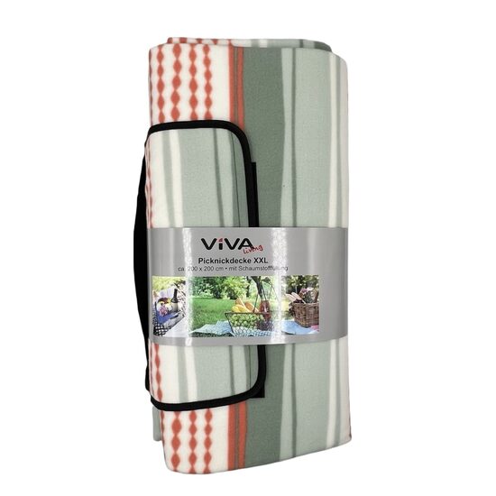 VIVA HOME piknika pleds 200x200cm, pelēks