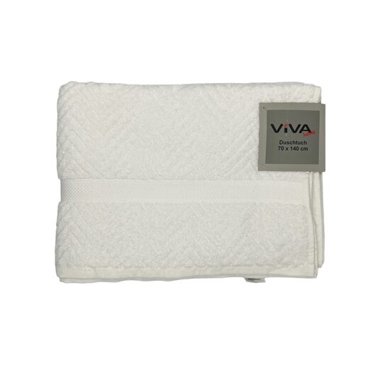 VIVA HOME "JAQ" vannas dvielis 70x140cm, 100% kokvilna, balts