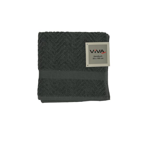 VIVA HOME "JAQ" vannas dvielis 50x100cm, 100% kokvilna, tumši pelēks