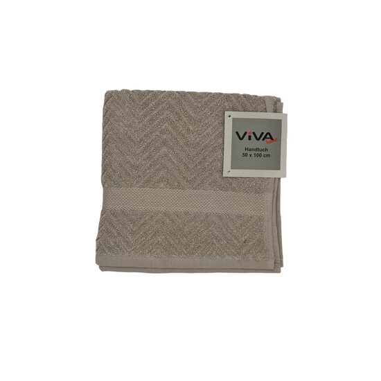 VIVA HOME "JAQ" vannas dvielis 50x100cm, 100% kokvilna, bēši brūns