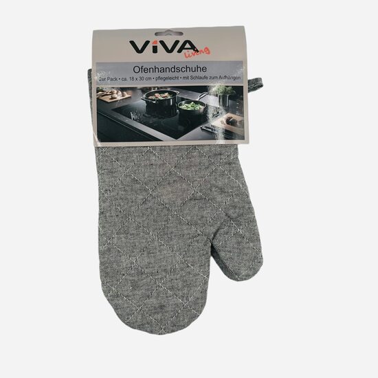 VIVA HOME cepeškrāsns cimdu komplekts 2gab, 18x30cm, tumši pelēks