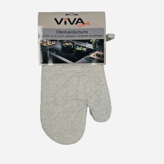 VIVA HOME cepeškrāsns cimdu komplekts 2gab, 18x30cm, gaiši pelēks
