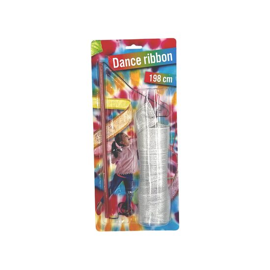 Rotaļu lente ar kociņu, sudraba krāsā