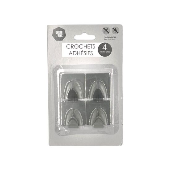 URBAN LIVING pašlīmējamo āķu komplekts 4gab, kvadrāts