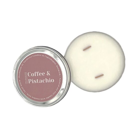 NORDTRICE "hand-made" aromātiskā sojas vaska svece +/-20h, kafija & pistācijas