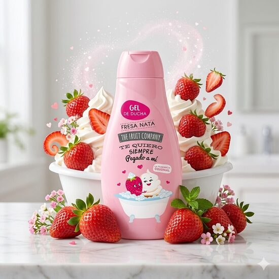 THE FRUIT COMPANY dušas želeja STRAWBERRIES, 600ml