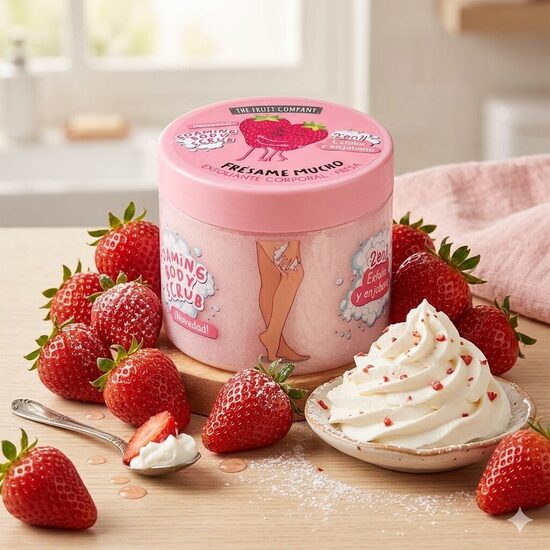 THE FRUIT COMPANY putojošs ķermeņa skrubis STRAWBERRY, 400ml
