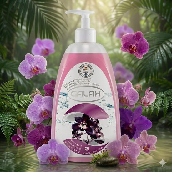 GALAX šķidrās ziepes "Black Orchid" 500ml (ražotas Ukrainā)