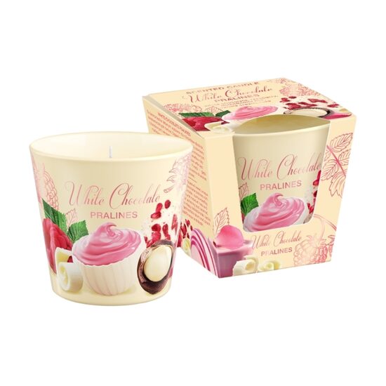 BARTEK "WHITE PRALINES" aromātiskā svece +/-30h