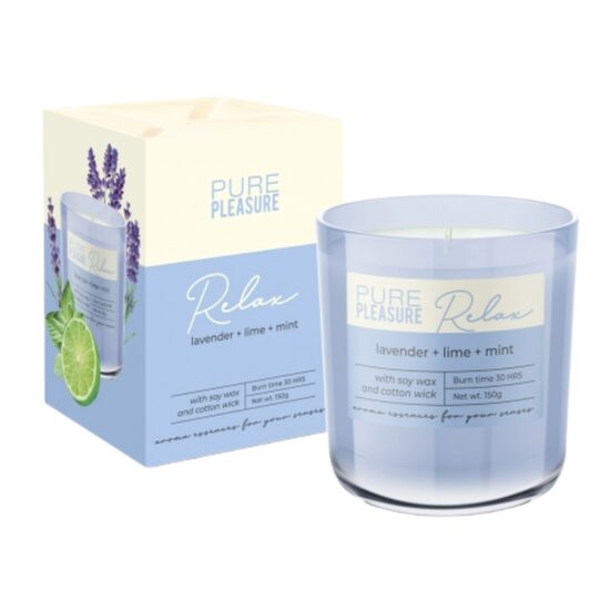 BARTEK "RELAX" aromātiskā svece ar sojas vasku +/-33h