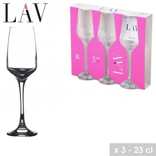 LAV stikla šampanieša glāzes 3gab 230ml