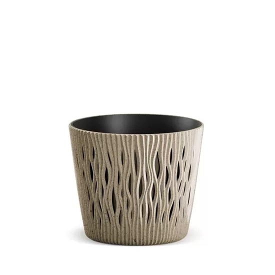 SANDY ECO WOOD pārstrādātas plastmasas un koksnes puķu pods, ārtelpu un iekštelpu, d19/h17cm