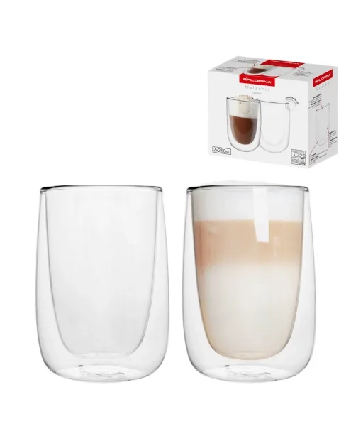 Malahīta dubultsienu glāžu komplekts, 250ml, 2gab.