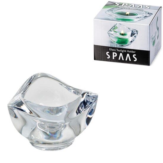 SPAAS stikla svečturis "Nedda" d8cm x h5.5cm tējas svecēm