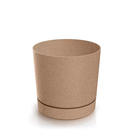 TUBO ECO WOOD pārstrādātas plastmasas un koksnes puķu pods, ārtelpu un iekštelpu, d24/h23cm
