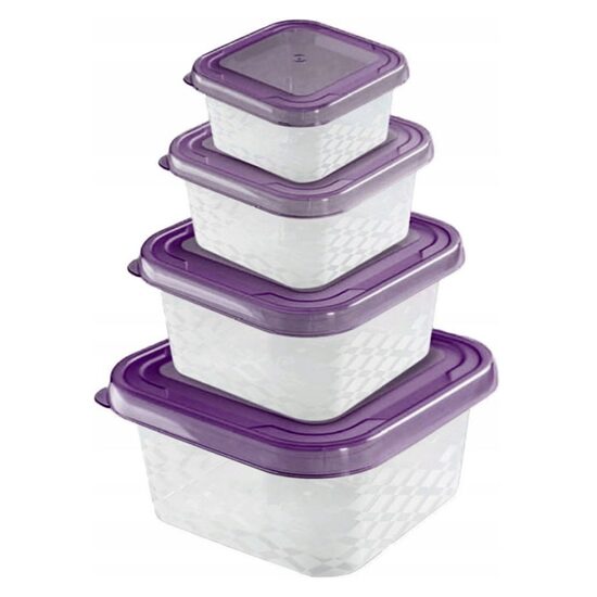 BRANQ plastmasas kastīšu komplekts 250ml + 450ml + 800ml + 1250ml