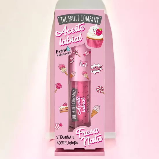 THE FRUIT COMPANY mitrinošā lūpu eļļa STRAWBERRY CREAM, 3.6ML