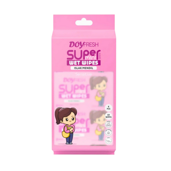 DOYFRESH mitrās salvetītes "On the go" 8 iepakojumi, katrā 8 salvetes