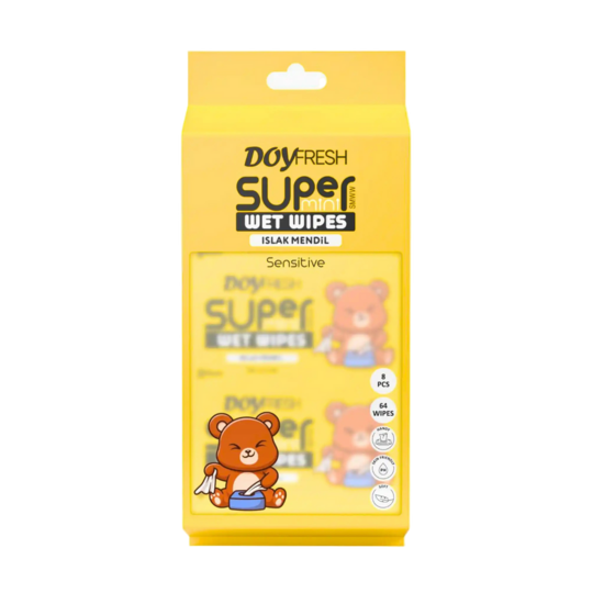 DOYFRESH mitrās salvetītes "On the go" 8 iepakojumi, katrā 8 salvetes