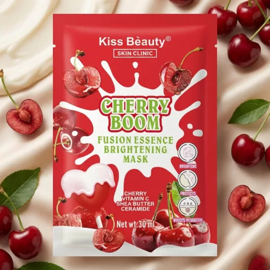 KISS BEAUTY auduma sejas maska CHERRY, 1gab/30ml