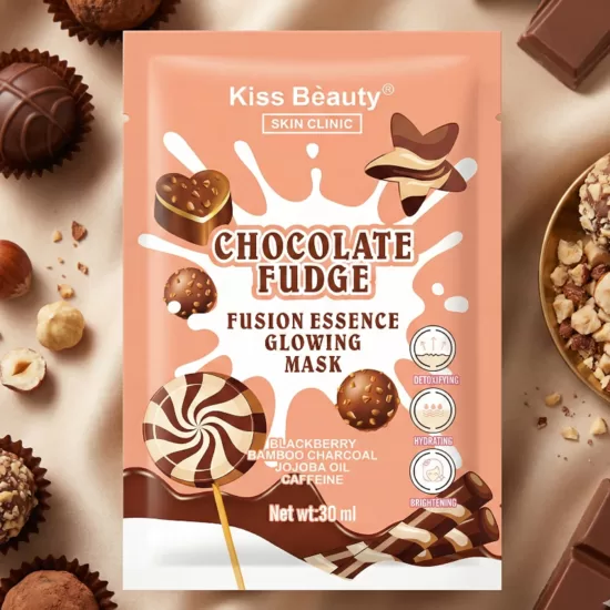 KISS BEAUTY auduma sejas maska CHOCOLATE, 1gab/30ml