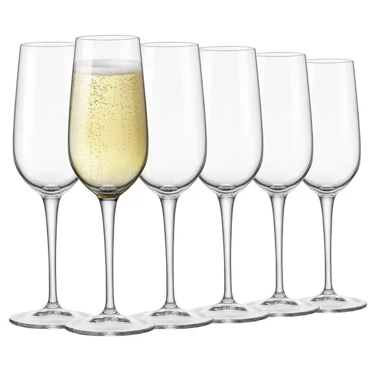 BORMIOLI ROCCO stikla šampanieša glāzes 215ml, 6gab