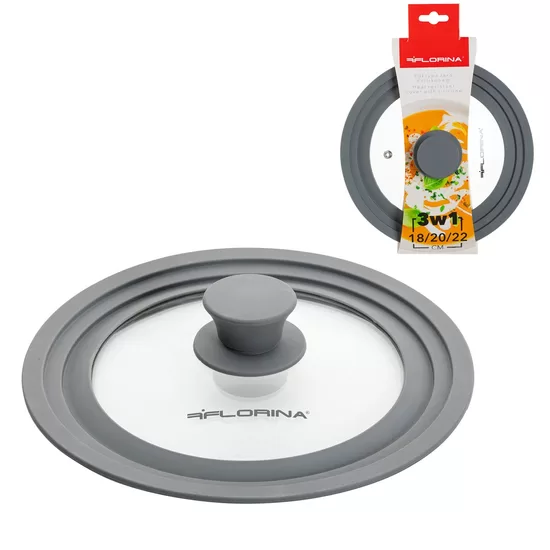 FLORINA 3in1 vāks ar silikona apmali, der d18/20/22cm virsmām