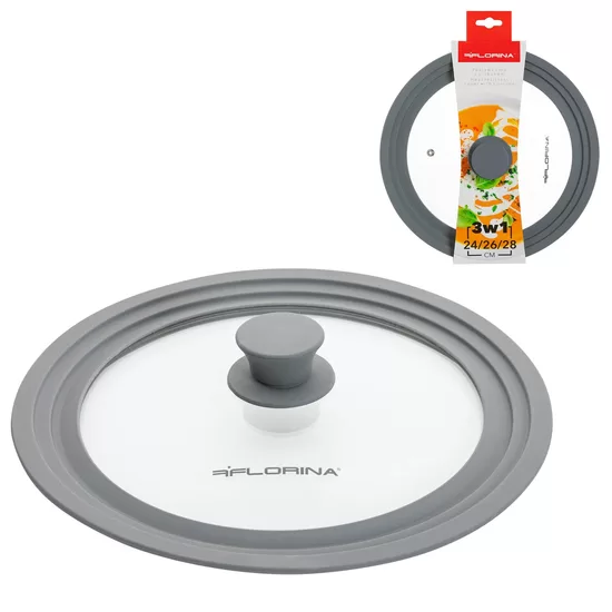 FLORINA 3in1 vāks ar silikona apmali, der d24/26/28cm virsmām