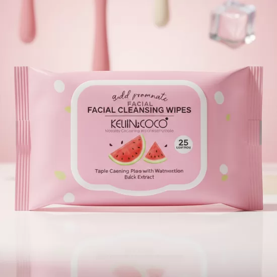 KEVIN & COCO mitrās salvetes kosmētikas noņemšanai WATERMELON, 25gab