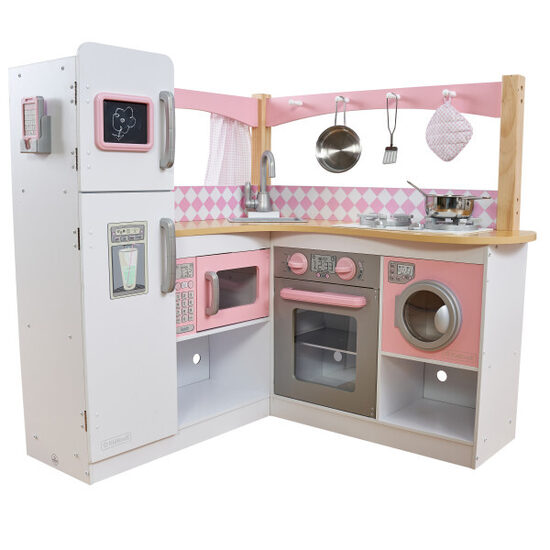 KID KRAFT koka rotaļu virtuve 90x92x92cm